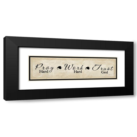 Pray Hard Black Modern Wood Framed Art Print with Double Matting by Pugh, Jennifer