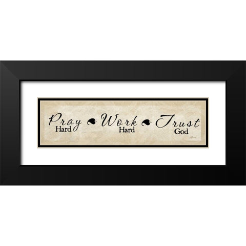 Pray Hard Black Modern Wood Framed Art Print with Double Matting by Pugh, Jennifer