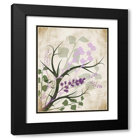 Lavender and Sage Black Modern Wood Framed Art Print with Double Matting by Pugh, Jennifer