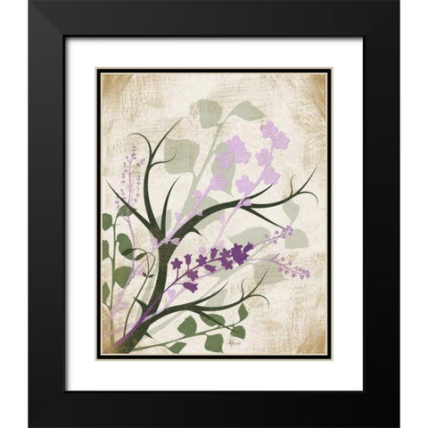 Lavender and Sage Black Modern Wood Framed Art Print with Double Matting by Pugh, Jennifer