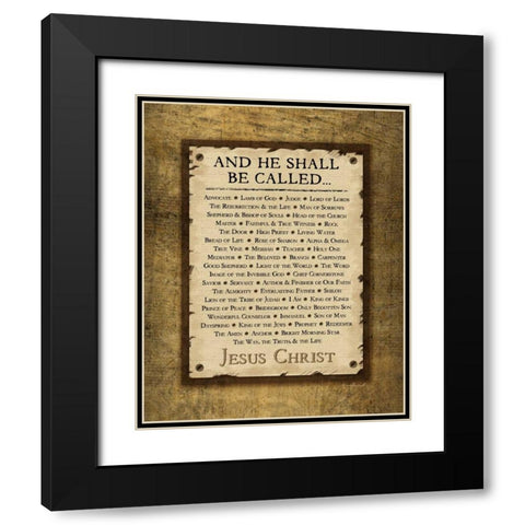 Names of Christ Black Modern Wood Framed Art Print with Double Matting by Pugh, Jennifer