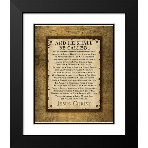 Names of Christ Black Modern Wood Framed Art Print with Double Matting by Pugh, Jennifer