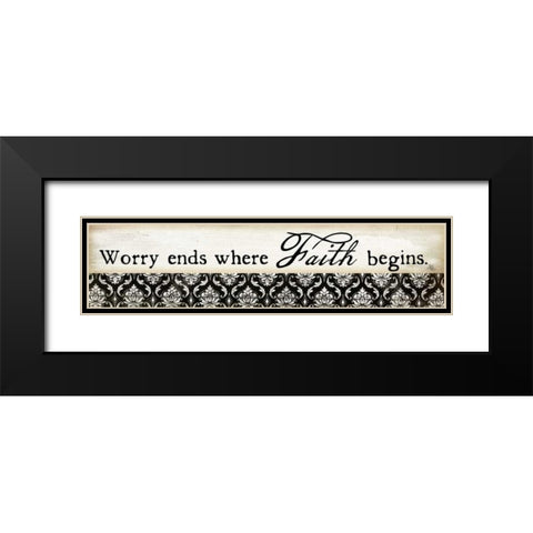 Worry Ends Black Modern Wood Framed Art Print with Double Matting by Pugh, Jennifer