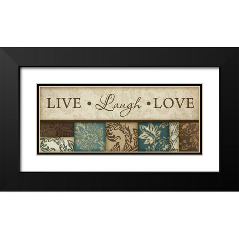 Live Laugh Love Black Modern Wood Framed Art Print with Double Matting by Pugh, Jennifer