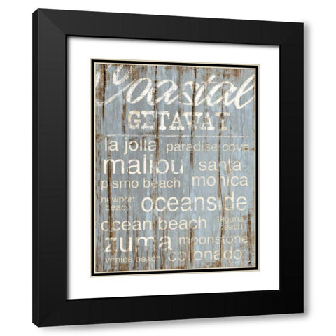 Coastal Subway Art Black Modern Wood Framed Art Print with Double Matting by Pugh, Jennifer