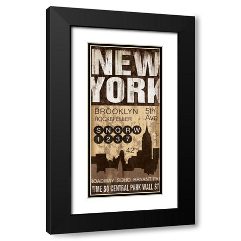 New York Black Modern Wood Framed Art Print with Double Matting by Pugh, Jennifer