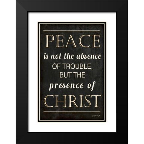 Peace Black Modern Wood Framed Art Print with Double Matting by Pugh, Jennifer