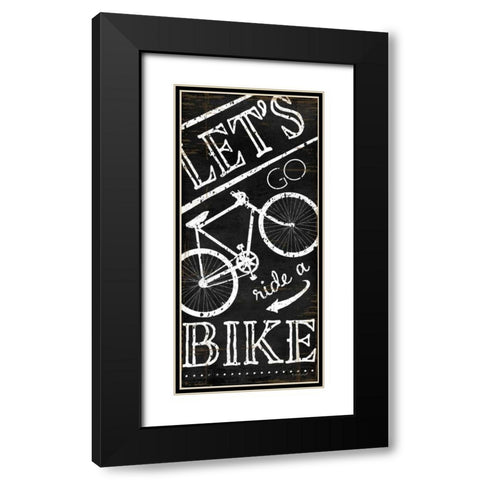 Lets Go Ride a Bike Black Modern Wood Framed Art Print with Double Matting by Pugh, Jennifer