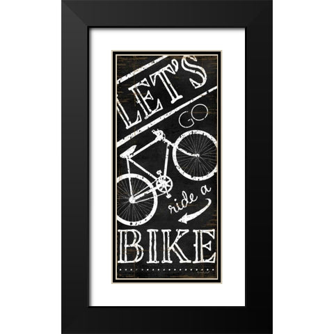 Lets Go Ride a Bike Black Modern Wood Framed Art Print with Double Matting by Pugh, Jennifer