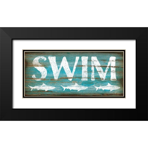 Swim Black Modern Wood Framed Art Print with Double Matting by Pugh, Jennifer