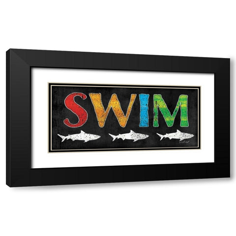 Swim Black Modern Wood Framed Art Print with Double Matting by Pugh, Jennifer