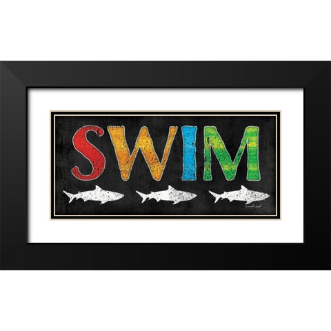 Swim Black Modern Wood Framed Art Print with Double Matting by Pugh, Jennifer