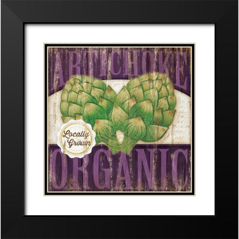 Artichoke Black Modern Wood Framed Art Print with Double Matting by Pugh, Jennifer