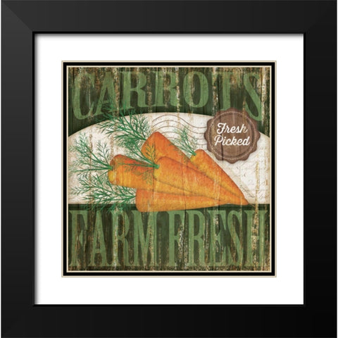 Carrotts Black Modern Wood Framed Art Print with Double Matting by Pugh, Jennifer