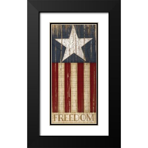 Stars and Stripes Black Modern Wood Framed Art Print with Double Matting by Pugh, Jennifer