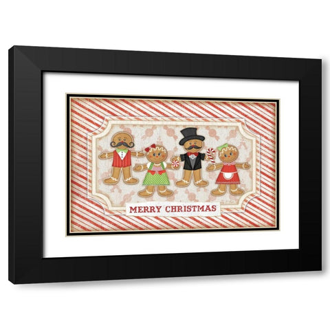 Gingerbread Christmas Black Modern Wood Framed Art Print with Double Matting by Pugh, Jennifer