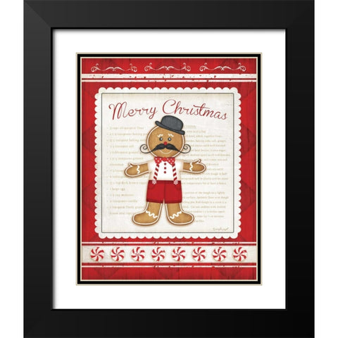 Gingerbread Man Black Modern Wood Framed Art Print with Double Matting by Pugh, Jennifer