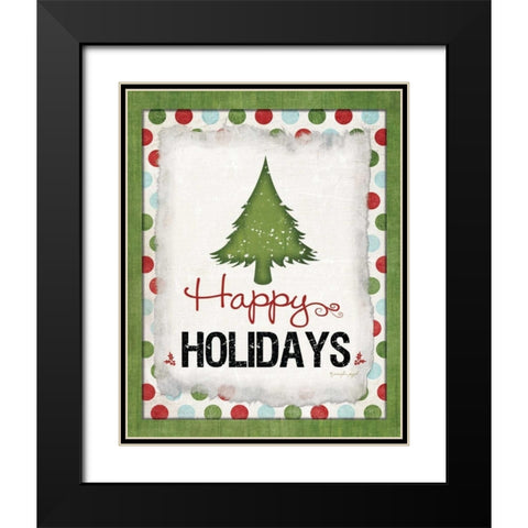 Happy Holidays Black Modern Wood Framed Art Print with Double Matting by Pugh, Jennifer