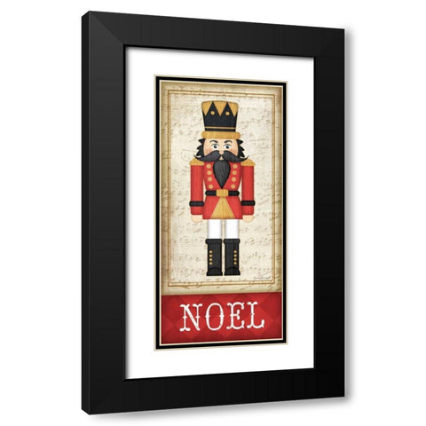 Nutcracker Noel Black Modern Wood Framed Art Print with Double Matting by Pugh, Jennifer