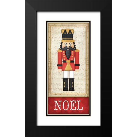 Nutcracker Noel Black Modern Wood Framed Art Print with Double Matting by Pugh, Jennifer