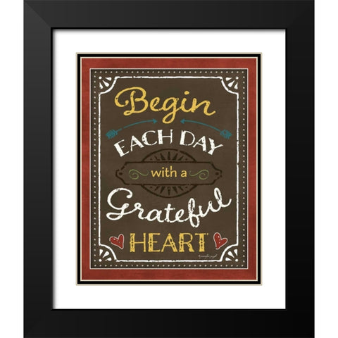 Begin Each Day Black Modern Wood Framed Art Print with Double Matting by Pugh, Jennifer