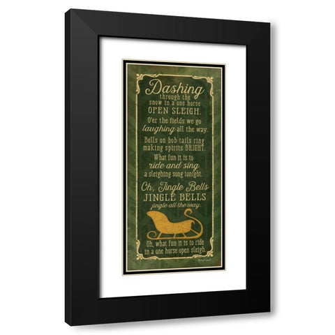 Jingle Bells Black Modern Wood Framed Art Print with Double Matting by Pugh, Jennifer