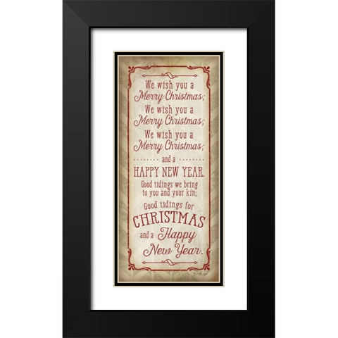 We Wish You a Merry Christmas Black Modern Wood Framed Art Print with Double Matting by Pugh, Jennifer