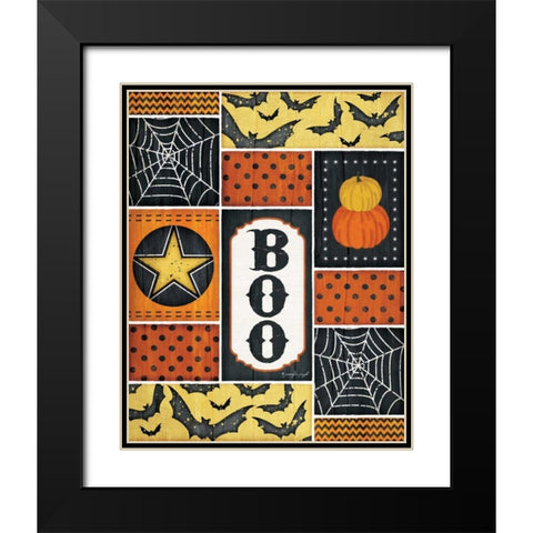 Halloween - Boo Black Modern Wood Framed Art Print with Double Matting by Pugh, Jennifer