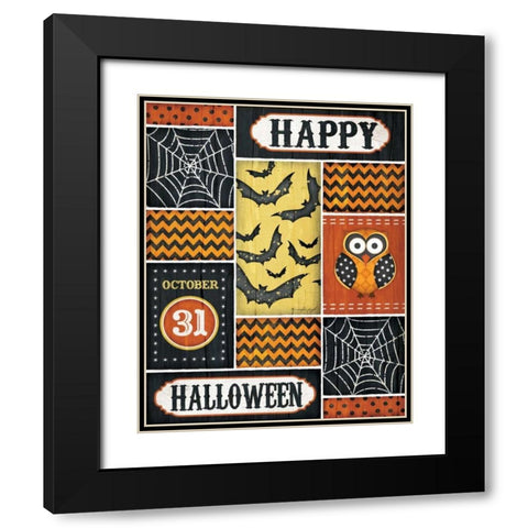 Happy Halloween Black Modern Wood Framed Art Print with Double Matting by Pugh, Jennifer