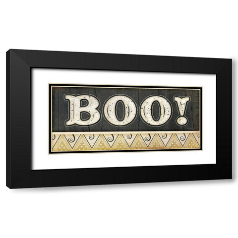 BOO  Black Modern Wood Framed Art Print with Double Matting by Pugh, Jennifer