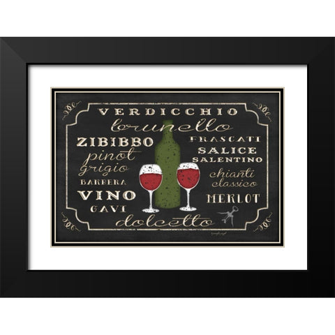 Italian Wine Black Modern Wood Framed Art Print with Double Matting by Pugh, Jennifer