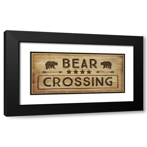 Bear Crossing Black Modern Wood Framed Art Print with Double Matting by Pugh, Jennifer