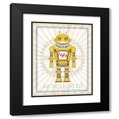 Retro Robot I Black Modern Wood Framed Art Print with Double Matting by Pugh, Jennifer