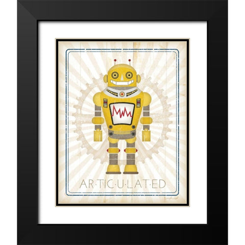 Retro Robot I Black Modern Wood Framed Art Print with Double Matting by Pugh, Jennifer