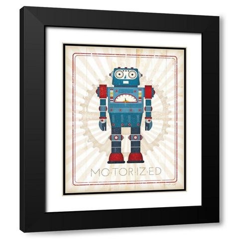 Retro Robot IV Black Modern Wood Framed Art Print with Double Matting by Pugh, Jennifer