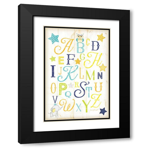 ABC Black Modern Wood Framed Art Print with Double Matting by Pugh, Jennifer