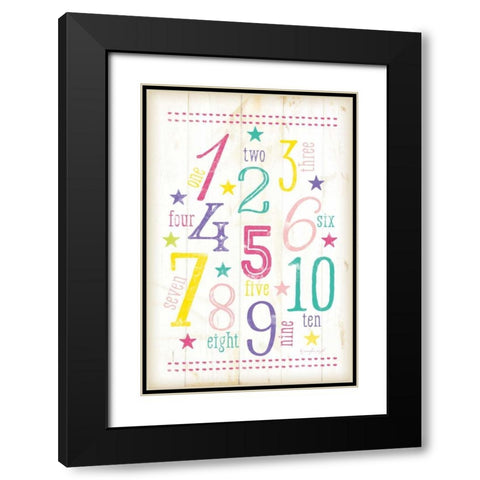 123 Girl Black Modern Wood Framed Art Print with Double Matting by Pugh, Jennifer