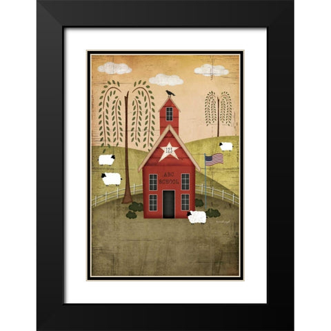 Primitive School Black Modern Wood Framed Art Print with Double Matting by Pugh, Jennifer