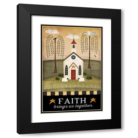 Primitive Faith Black Modern Wood Framed Art Print with Double Matting by Pugh, Jennifer