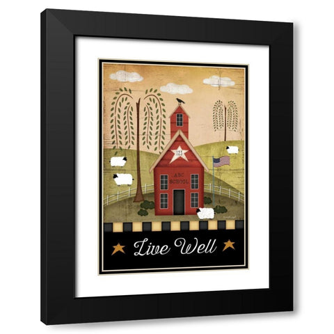 Primitive Live Well Black Modern Wood Framed Art Print with Double Matting by Pugh, Jennifer