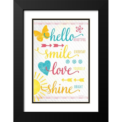 Shine Bright Black Modern Wood Framed Art Print with Double Matting by Pugh, Jennifer