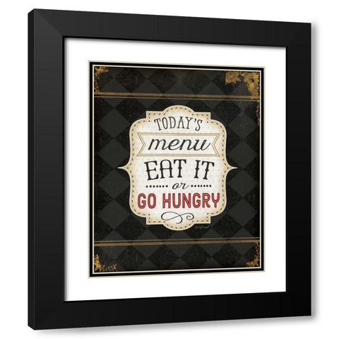 Todays menu Black Modern Wood Framed Art Print with Double Matting by Pugh, Jennifer