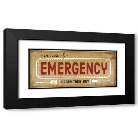 In Case of Emergency Black Modern Wood Framed Art Print with Double Matting by Pugh, Jennifer