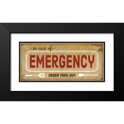 In Case of Emergency Black Modern Wood Framed Art Print with Double Matting by Pugh, Jennifer