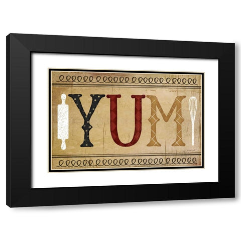 YUM Black Modern Wood Framed Art Print with Double Matting by Pugh, Jennifer