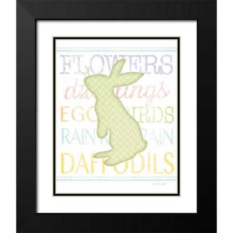 Bunny III Black Modern Wood Framed Art Print with Double Matting by Pugh, Jennifer