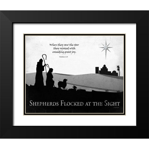 Shepherds Black Modern Wood Framed Art Print with Double Matting by Pugh, Jennifer