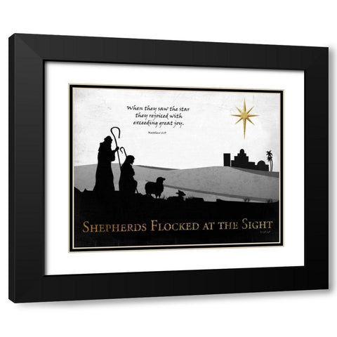 Shepherds Black Modern Wood Framed Art Print with Double Matting by Pugh, Jennifer