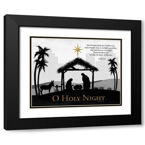 O Holy Night Black Modern Wood Framed Art Print with Double Matting by Pugh, Jennifer