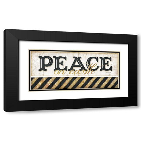 Peace on Earth Black Modern Wood Framed Art Print with Double Matting by Pugh, Jennifer